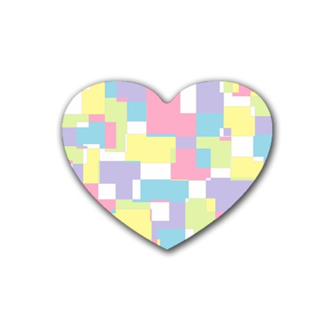 Mod Pastel Geometric Drink Coasters 4 Pack (Heart)  from ArtsNow.com Front