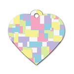 Mod Pastel Geometric Dog Tag Heart (One Sided) 