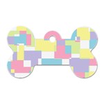 Mod Pastel Geometric Dog Tag Bone (Two Sided)