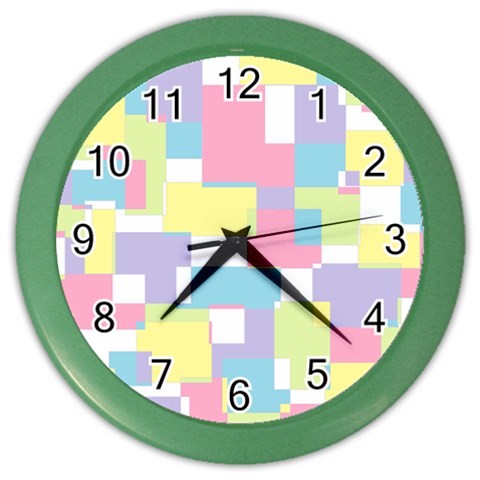 Mod Pastel Geometric Wall Clock (Color) from ArtsNow.com Front