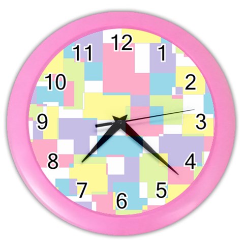 Mod Pastel Geometric Wall Clock (Color) from ArtsNow.com Front
