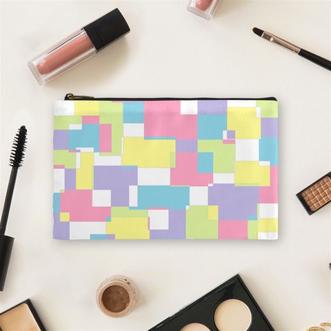 Mod Pastel Geometric Cosmetic Bag (Medium) from ArtsNow.com Front