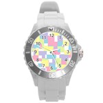 Mod Pastel Geometric Plastic Sport Watch (Large)