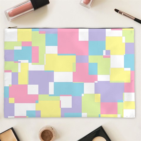 Mod Pastel Geometric Cosmetic Bag (XXL) from ArtsNow.com Front