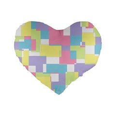 Mod Pastel Geometric 16  Premium Heart Shape Cushion  from ArtsNow.com Front