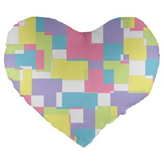 Mod Pastel Geometric 19  Premium Heart Shape Cushion from ArtsNow.com Front