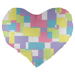 Mod Pastel Geometric 19  Premium Heart Shape Cushion from ArtsNow.com Back