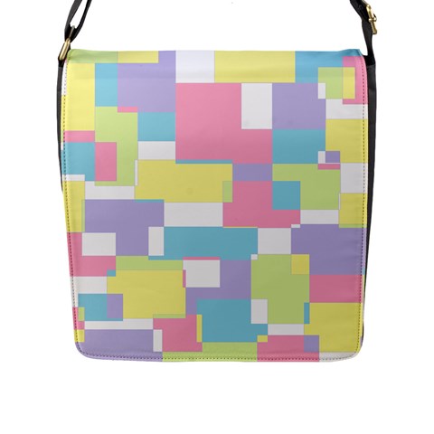 Mod Pastel Geometric Flap Closure Messenger Bag (Large) from ArtsNow.com Front
