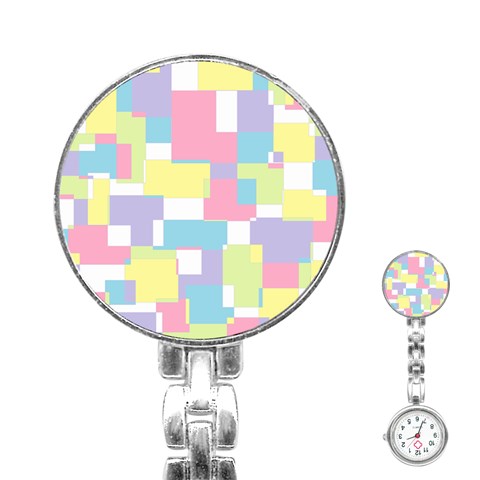 Mod Pastel Geometric Stainless Steel Nurses Watch from ArtsNow.com Front