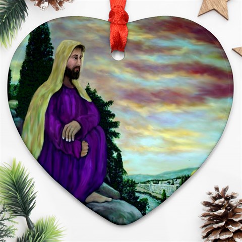 Jesus, A Man Of Sorrows   Ave Hurley   Ornament (Heart) from ArtsNow.com Front