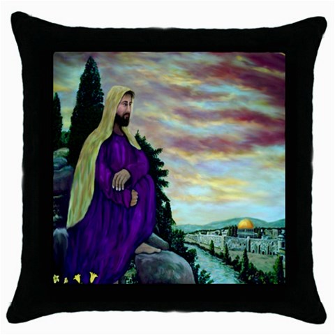 Jesus, A Man Of Sorrows   Ave Hurley   Throw Pillow Case (Black) from ArtsNow.com Front