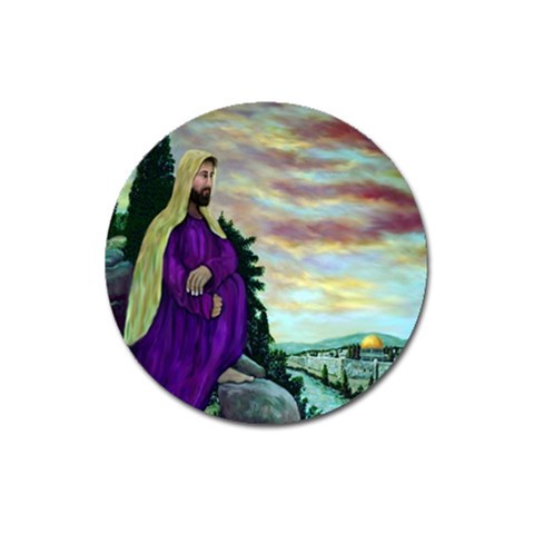 Jesus, A Man Of Sorrows   Ave Hurley   Magnet 3  (Round) from ArtsNow.com Front