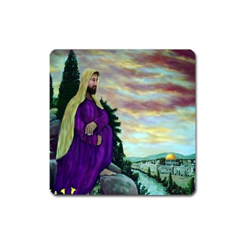 Jesus, A Man Of Sorrows   Ave Hurley   Magnet (Square) from ArtsNow.com Front