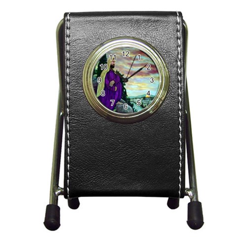 Jesus, A Man Of Sorrows   Ave Hurley   Pen Holder Desk Clock from ArtsNow.com Front