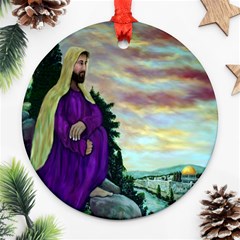 Jesus, A Man Of Sorrows   Ave Hurley   Round Ornament (Two Sides) from ArtsNow.com Back