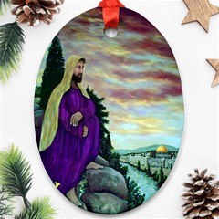 Jesus, A Man Of Sorrows   Ave Hurley   Oval Ornament (Two Sides) from ArtsNow.com Back