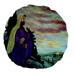 Jesus, A Man Of Sorrows   Ave Hurley   18  Premium Round Cushion  from ArtsNow.com Front