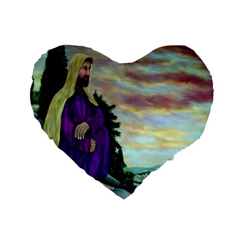 Jesus, A Man Of Sorrows   Ave Hurley   16  Premium Heart Shape Cushion  from ArtsNow.com Front
