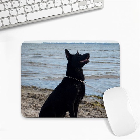Black German Shepherd Small Mouse Pad (Rectangle) from ArtsNow.com Front