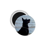 Black German Shepherd 1.75  Button Magnet