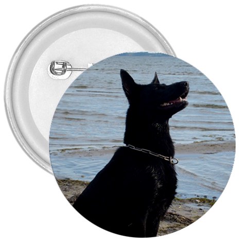 Black German Shepherd 3  Button from ArtsNow.com Front