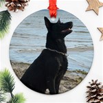 Black German Shepherd Round Ornament