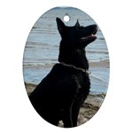 Black German Shepherd Oval Ornament