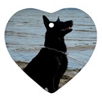 Black German Shepherd Heart Ornament