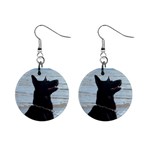 Black German Shepherd Mini Button Earrings