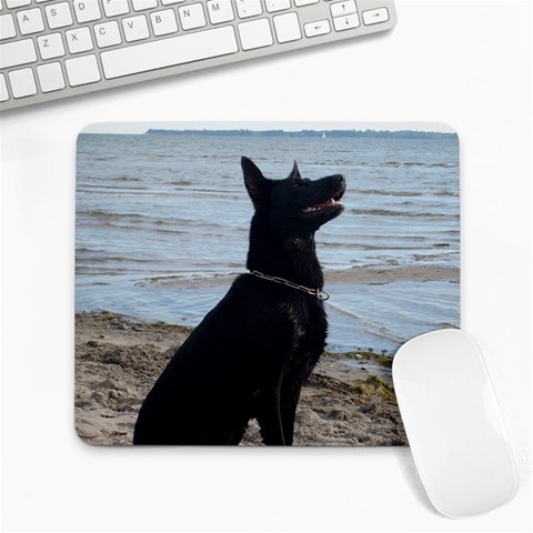 Black German Shepherd Large Mouse Pad (Rectangle) from ArtsNow.com Front