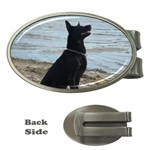 Black German Shepherd Money Clip (Oval)