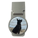 Black German Shepherd Money Clip (Round)