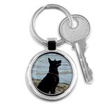 Black German Shepherd Key Chain (Round)