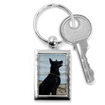 Black German Shepherd Key Chain (Rectangle)