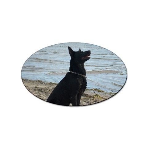 Black German Shepherd Sticker 100 Pack (Oval) from ArtsNow.com Front