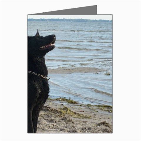 Black German Shepherd Greeting Card (8 Pack) from ArtsNow.com Left