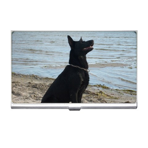 Black German Shepherd Business Card Holder from ArtsNow.com Front