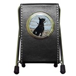 Black German Shepherd Stationery Holder Clock