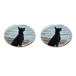 Black German Shepherd Cufflinks (Oval)