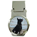 Black German Shepherd Money Clip with Watch