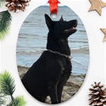 Black German Shepherd Oval Ornament (Two Sides)