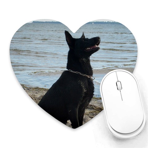 Black German Shepherd Mouse Pad (Heart) from ArtsNow.com Front