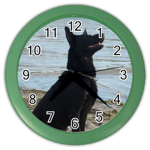 Black German Shepherd Wall Clock (Color) from ArtsNow.com Front