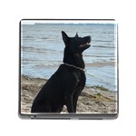 Black German Shepherd Memory Card Reader with Storage (Square)