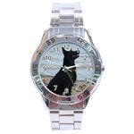 Black German Shepherd Stainless Steel Watch