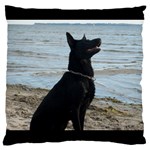 Black German Shepherd Large Cushion Case (Single Sided) 