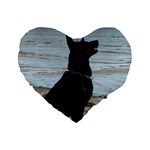 Black German Shepherd 16  Premium Heart Shape Cushion 