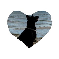 Black German Shepherd 16  Premium Heart Shape Cushion  from ArtsNow.com Back