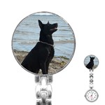 Black German Shepherd Stainless Steel Nurses Watch