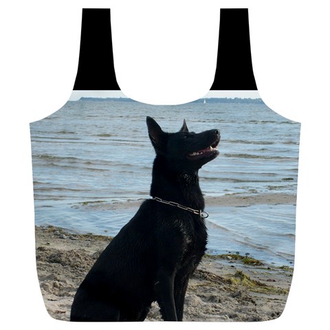Black German Shepherd Reusable Bag (XL) from ArtsNow.com Front